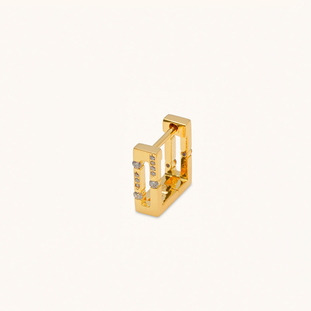 Versa Diamond & Yellow Sapphire Single Hoop