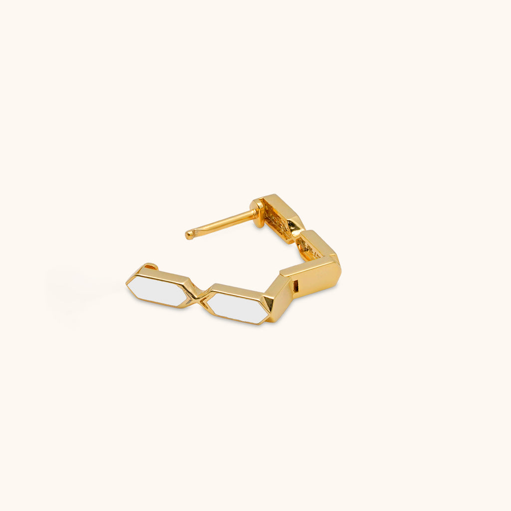 Facets Diamond Single Hoop