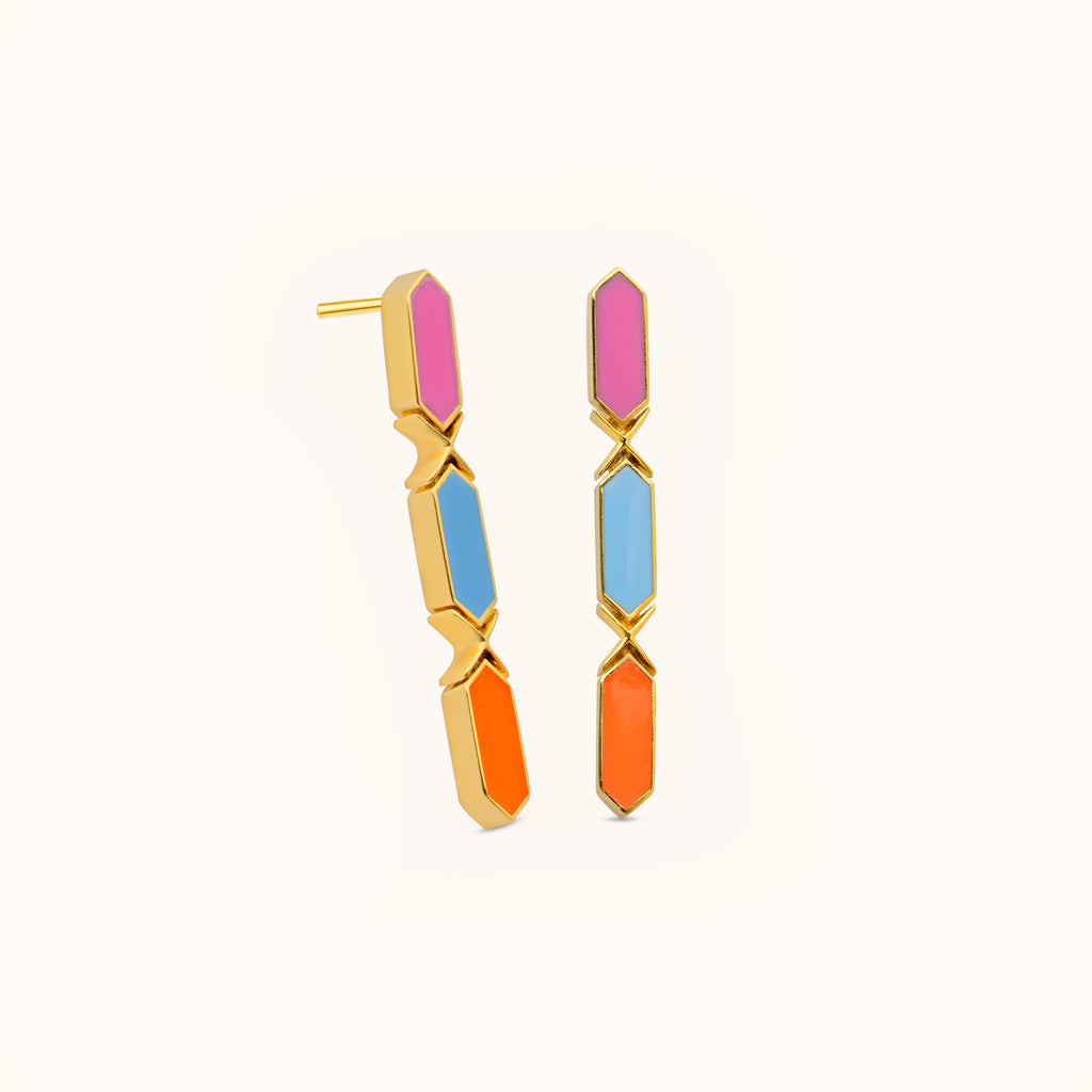Facets Jazzy Drop Gold Earrings