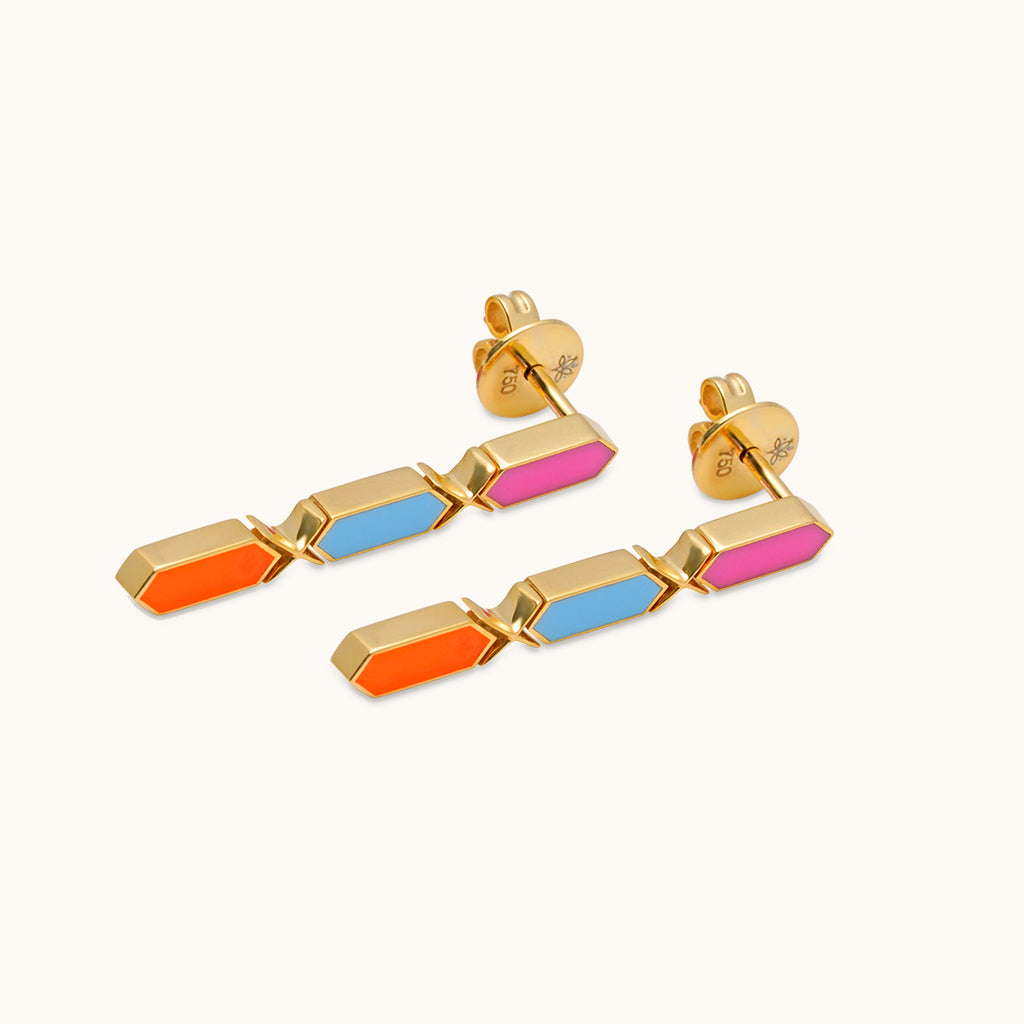 Facets Jazzy Drop Gold Earrings