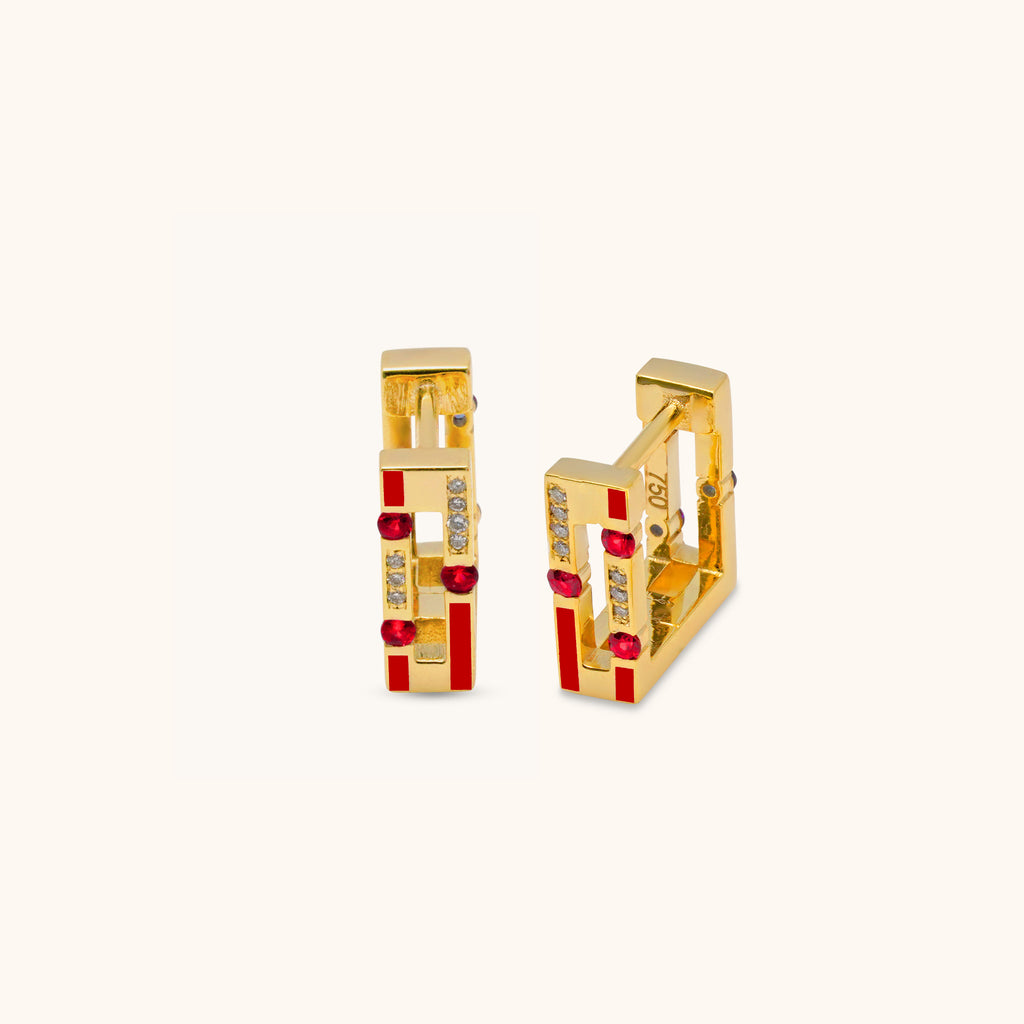 Versa Diamond & Ruby Hoops