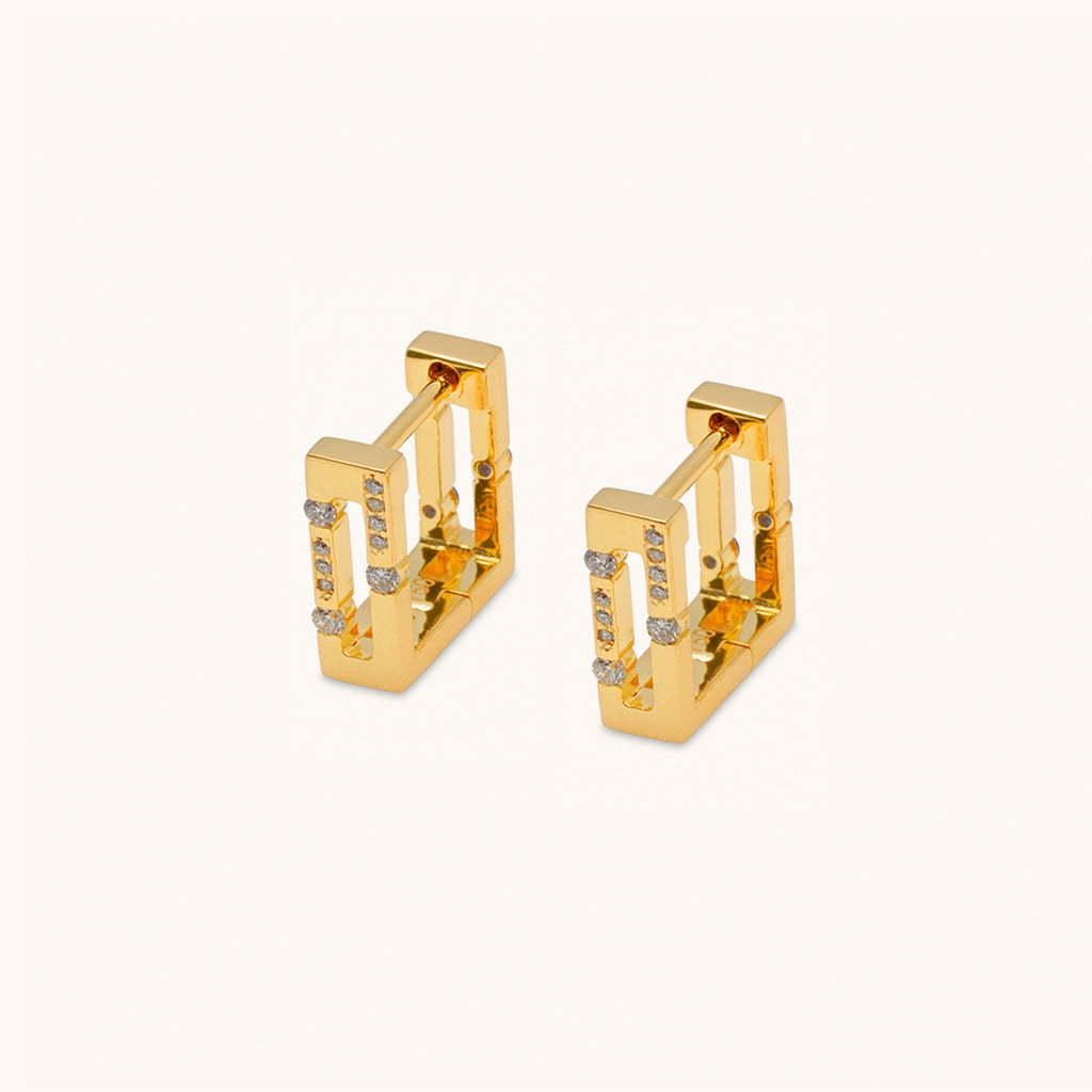 Versa Diamond & Yellow Sapphire Hoops