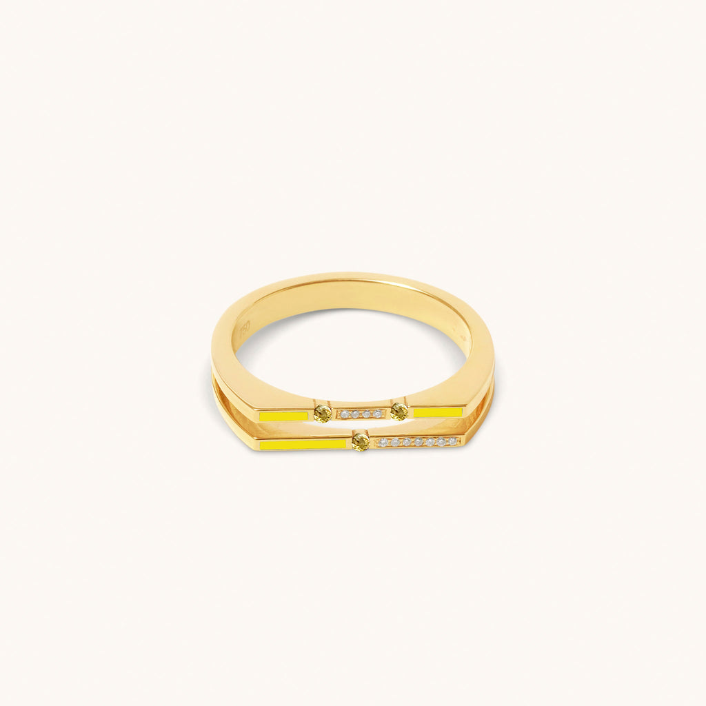 Versa Diamond & Yellow Sapphire Ring