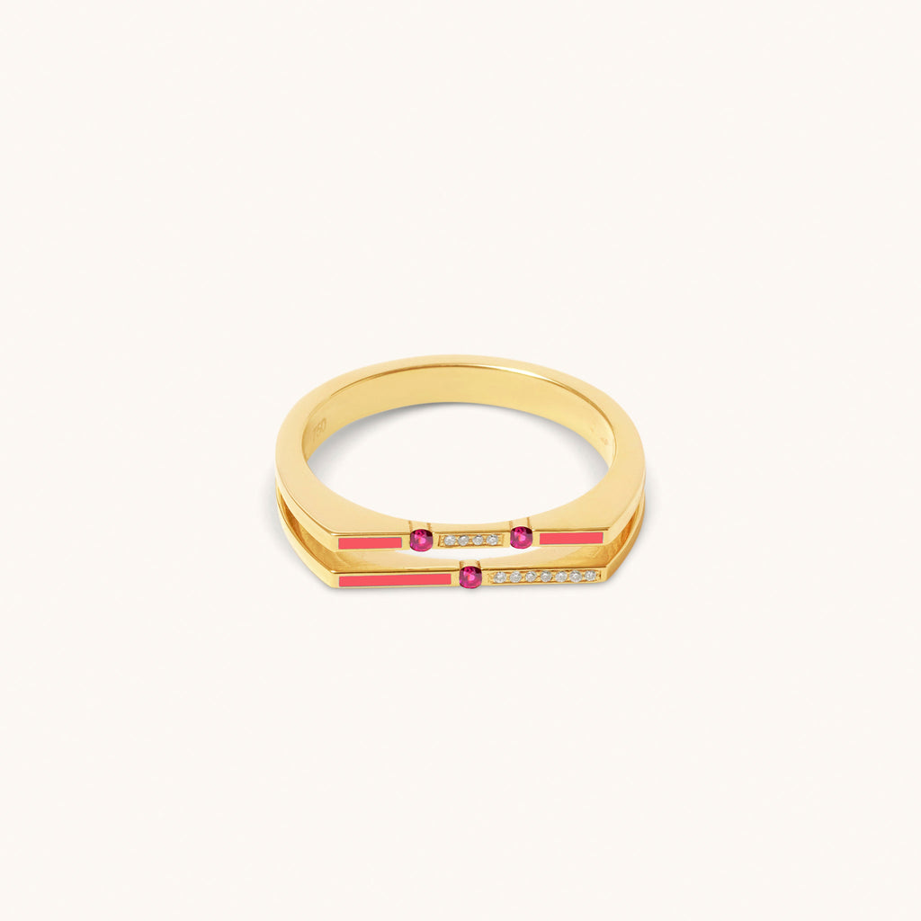 Versa Diamond & Pink Sapphire Ring