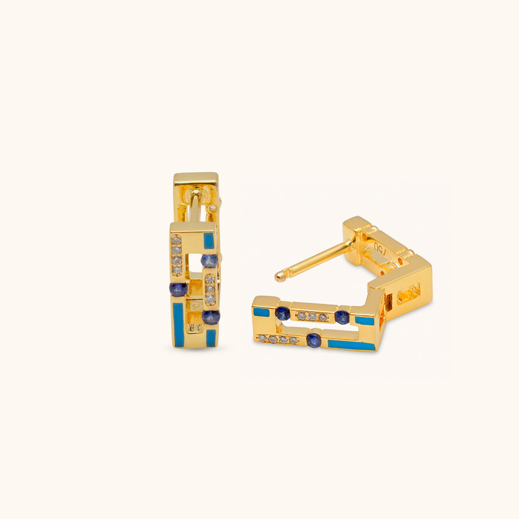 Versa Jazzy Sapphire & Diamond Hoops