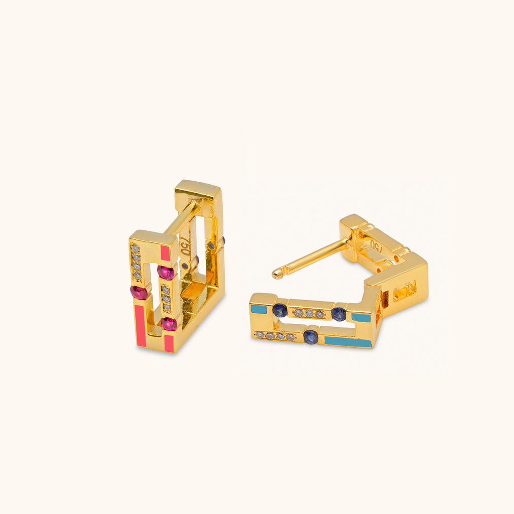 Versa Jazzy Sapphire & Diamond Hoops