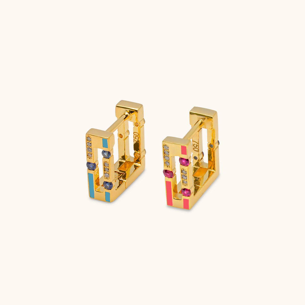 Versa Jazzy Sapphire & Diamond Hoops