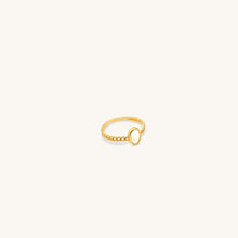 Load image into Gallery viewer, Angled view of 18k gold ring featuring oval mother of pearl and twisted band