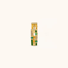 Load image into Gallery viewer, Versa Diamond and Emerald Single Hoop