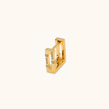 Load image into Gallery viewer, Versa Diamond and Emerald Single Hoop