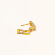 Load image into Gallery viewer, Versa Diamond &amp; Yellow Sapphire Single Hoop