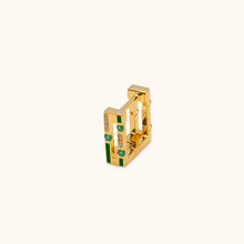 Load image into Gallery viewer, Versa Diamond and Emerald Single Hoop