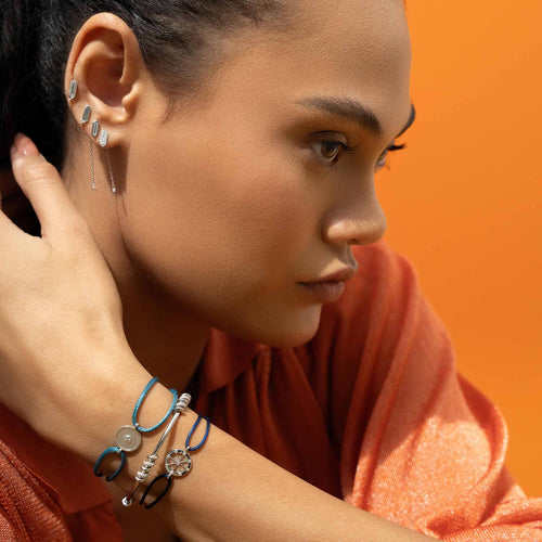 Facets X Grooved Gold Ear Jacket Stud