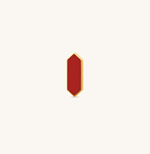 Load image into Gallery viewer, Facets Deep Red Enamel Gold Stud