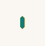 Facets Opaque Green Enamel Gold Stud