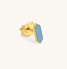 Load image into Gallery viewer, Facets Sky Blue Enamel Gold Stud