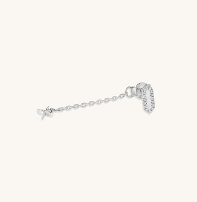 Facets X Diamond Frame Ear Jacket Stud