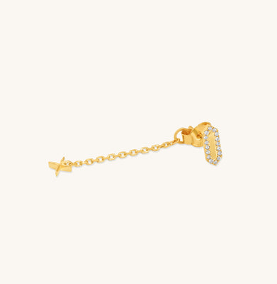 Facets X Diamond Frame Ear Jacket Stud