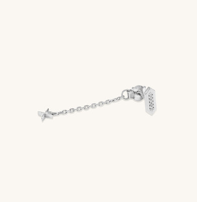 Facets X Diamond Line Ear Jacket Stud