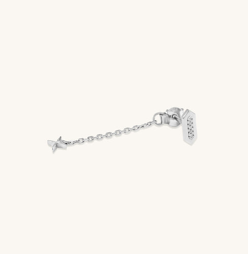 Facets X Diamond Line Ear Jacket Stud