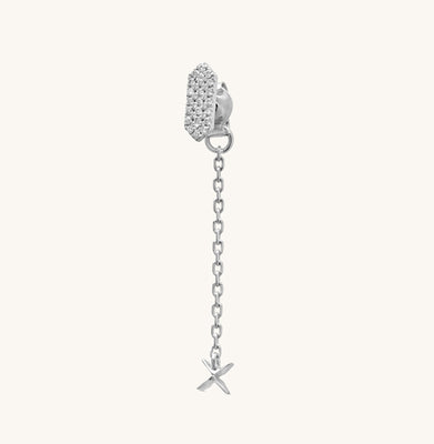 Facets X Full Diamond Ear Jacket Stud