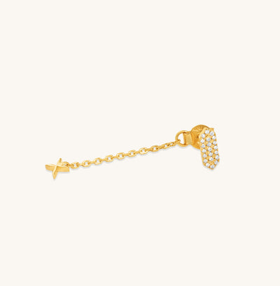 Facets X Full Diamond Ear Jacket Stud