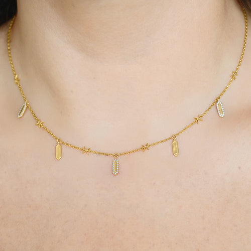 Facets X Charm Diamond Choker