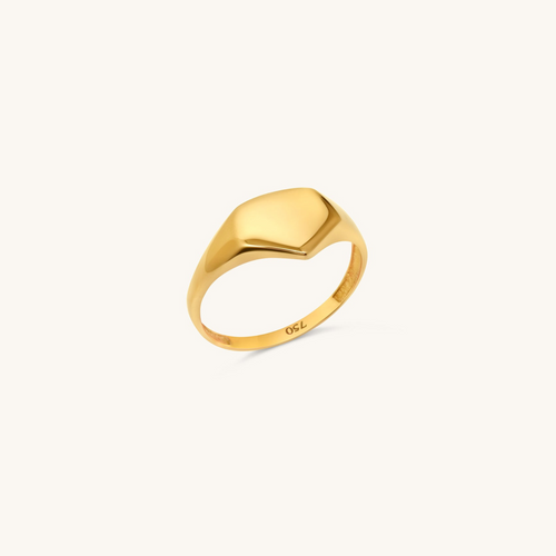 Geometric Pentagon Gold Ring