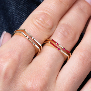 Versa Diamond & White Enamel Ring