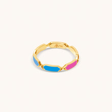 Load image into Gallery viewer, Inside view of Joubijoux Facets Jazzy 18K gold ring showing 750 gold hallmark