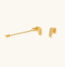 Load image into Gallery viewer, Facets X Diamond Line Studs Ensemble