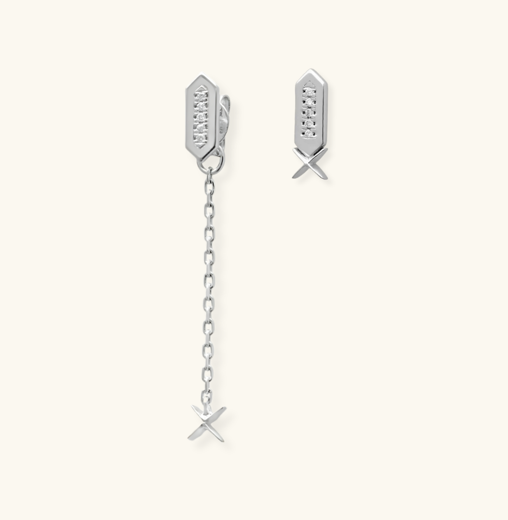 Facets X Diamond Line Studs Ensemble