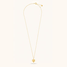 Load image into Gallery viewer, Flat lay view of Joubijoux gold necklace design showing full 18K gold chain with heart-shaped diamond pendant