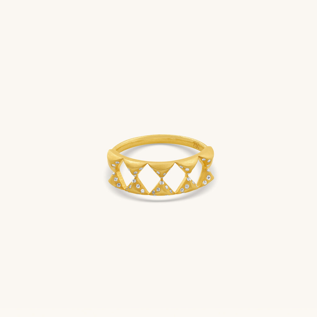 Hourglass Intersection Diamond Ring