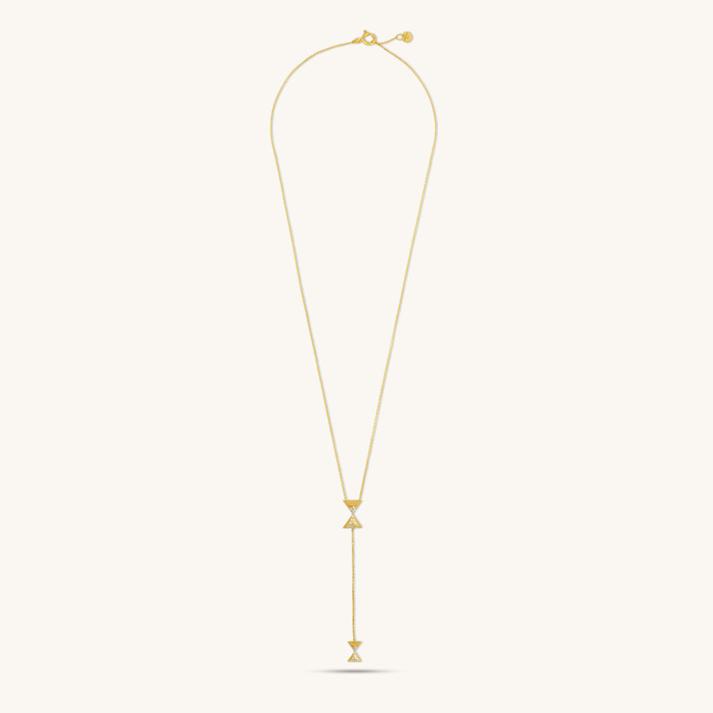 Hourglass Intersection Diamond Necklace