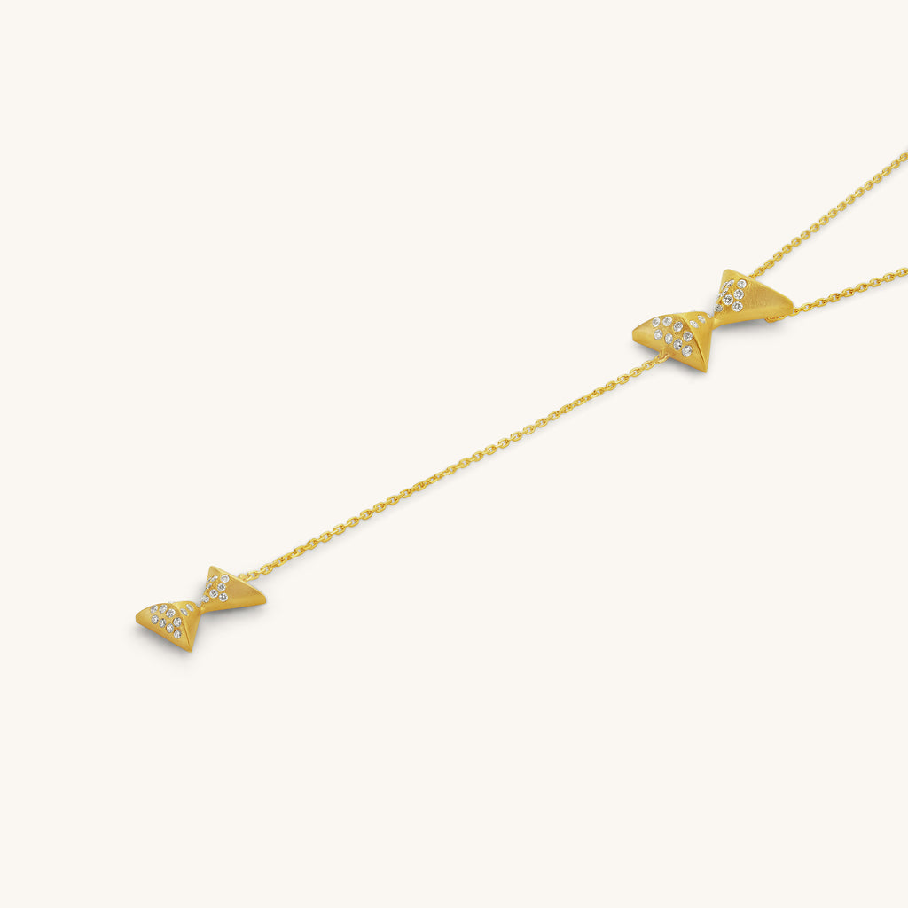 Hourglass Intersection Diamond Necklace