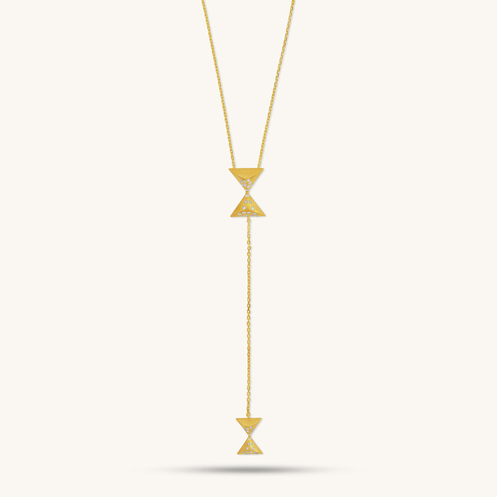 Hourglass Intersection Diamond Necklace