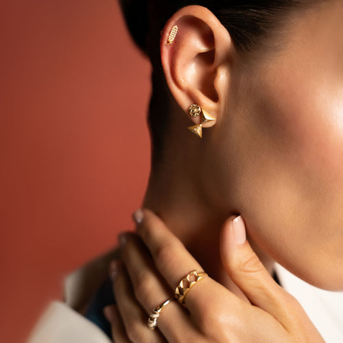 Hourglass Turning Point Diamond Studs