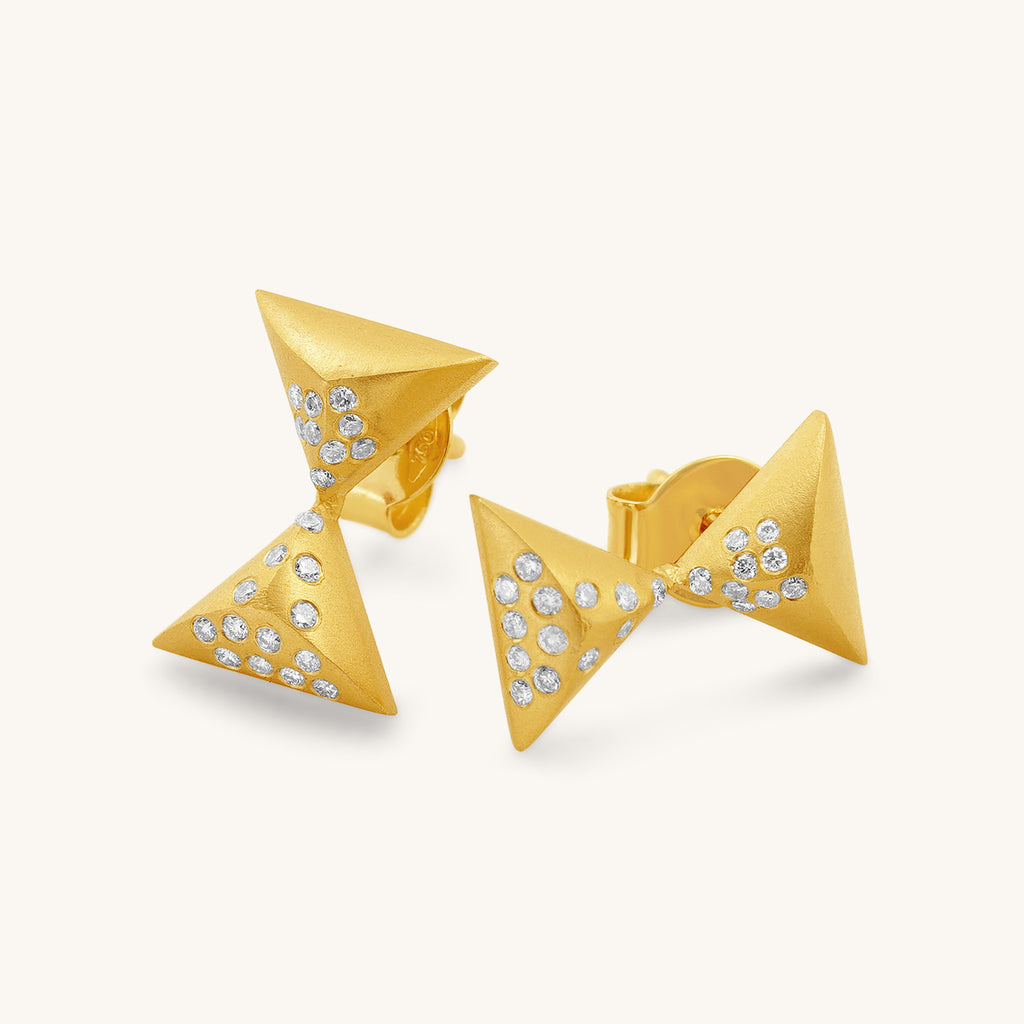 Hourglass Turning Point Diamond Studs