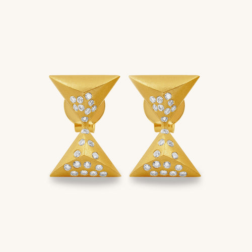 Hourglass Turning Point Diamond Studs