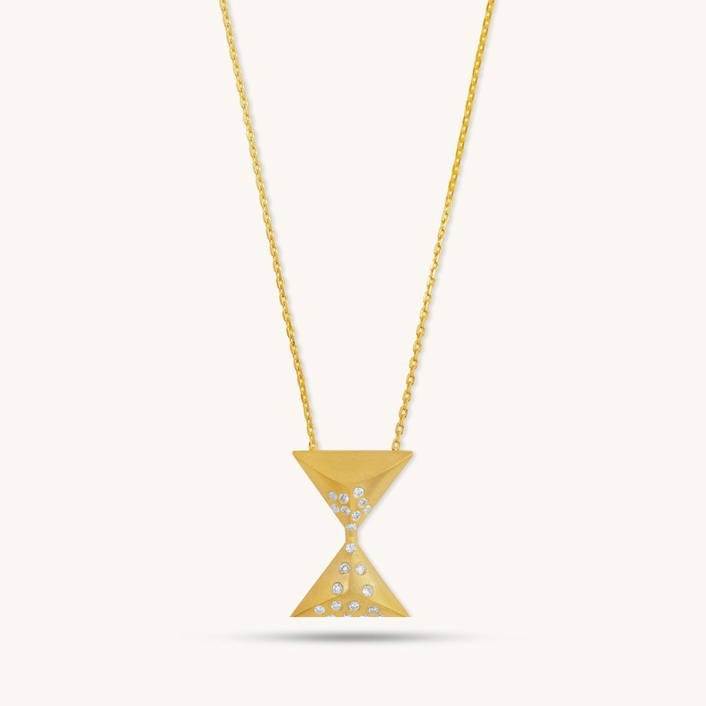 Hourglass Turning Point Diamond Necklace