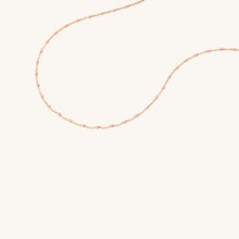 Load image into Gallery viewer, Pink enamel raindrop necklace layered with blue and green enamel necklaces