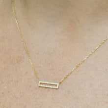 Load image into Gallery viewer, women wearing of Versa Mini 18K yellow gold diamond necklace on neckline
