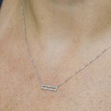 Load image into Gallery viewer, Versa Mini 18K white gold diamond necklace worn on neckline