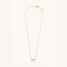 Load image into Gallery viewer, Full chain view of Versa mini emerald and ruby reversible necklace in 18K gold